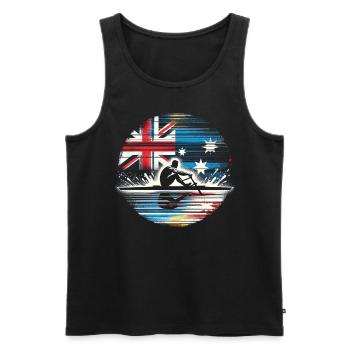 Australien Flag Rowing Male Sculling Patriot Lover - Männer Premium Bio Tank Top - Schwarz - Vorne - AI Model Male 178 light (178cm)