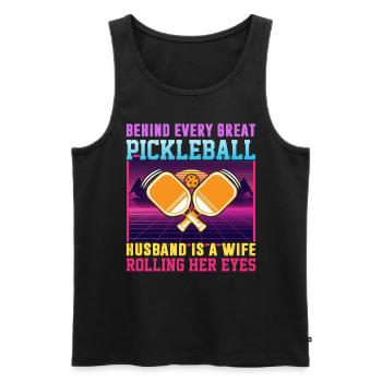Frau Pickleball Partner Pickleball Paar Liebhaber - Männer Premium Bio Tank Top - Schwarz - Vorne - Michal (187cm)