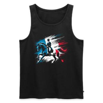 Frankreich-reitwettbewerbstrainer - Männer Premium Bio Tank Top - Schwarz - Vorne - AI Model Male 178 light (178cm)