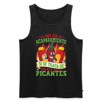 Spicy Food Pepper Lover Outfit for Spicy - Men's Premium Organic Tank Top - black - Front - AI Model Male 178 light (178cm)