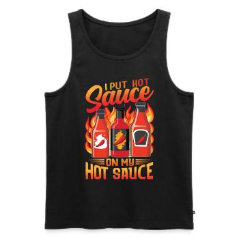 Spicy Food Pepper Lover Outfit for Spicy - Men's Premium Organic Tank Top - black - Front - AI Model Male 178 light (178cm)