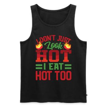 Sieht Heiß Aus – Mädchen Mit Scharfem Chili Und - Männer Premium Bio Tank Top - Schwarz - Vorne - AI Model Male 178 light (178cm)