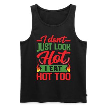 Sieht Heiß Aus – Mädchen Mit Scharfem Chili Und - Männer Premium Bio Tank Top - Schwarz - Vorne - AI Model Male 178 light (178cm)