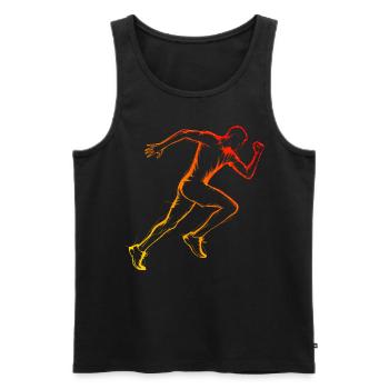 Cross Country Running Men Jogging Running - Men's Premium Organic Tank Top - black - Front - Michal (187cm)
