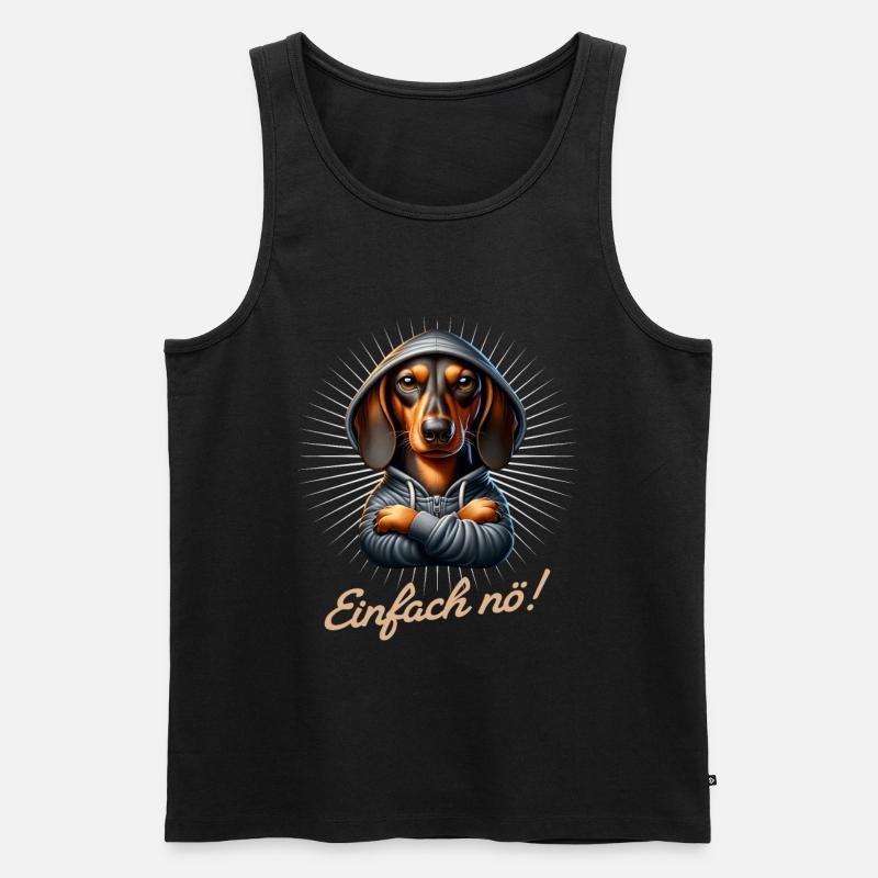 Einfach nö! Nein! - Dackel Teckel - Männer Premium Bio Tank Top - Schwarz