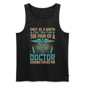Outfit for medical students and physician assistants - Men's Premium Organic Tank Top - black - Front - Michal (187cm)