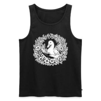 Duck Wilderness Book Illustration With Flowers Li - Men's Premium Organic Tank Top - black - Front - Michal (187cm)