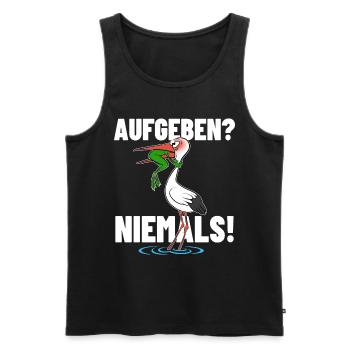 Frosch und Storch - Aufgeben? Niemals! - Männer Premium Bio Tank Top - Schwarz - Vorne - Michal (187cm)
