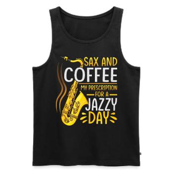 Saxophone Marching Band Coffee Lover Apparel - Männer Premium Bio Tank Top - Schwarz - Vorne - AI Model Male 178 light (178cm)