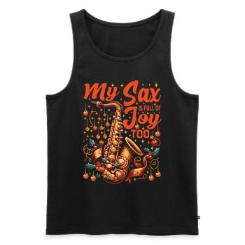 Tenue de Noël de musicien de fanfare de saxophone - Débardeur bio Premium Homme - noir - Devant - Michal (187cm)
