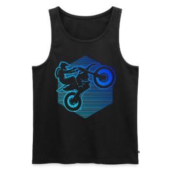 Dirt Bike Dirtbike Supermoto Dirt Biker Freestyle - Débardeur bio Premium Homme - noir - Devant - Michal (187cm)