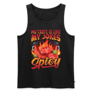 Red Hot Lover Pizza Sauce Chili Nourriture Épicée Robe - Débardeur bio Premium Homme - noir - Devant - Michal (187cm)