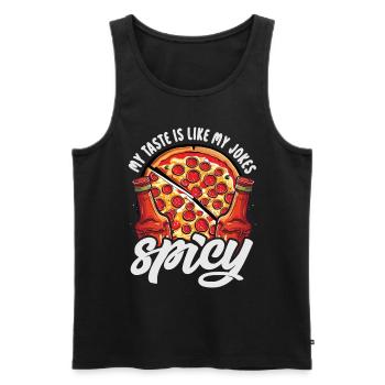 Red Hot Chili Sauce Épicé Amateur de Nourriture Pizza Robe - Débardeur bio Premium Homme - noir - Devant - Michal (187cm)