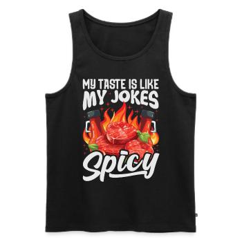 Red Hot Chili Sauce Épicé Amateur de Nourriture Pizza Robe - Débardeur bio Premium Homme - noir - Devant - Michal (187cm)
