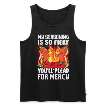 Kulinarischer Experte Chef Foodie Spicy Chili Appa - Männer Premium Bio Tank Top - Schwarz - Vorne - Michal (187cm)
