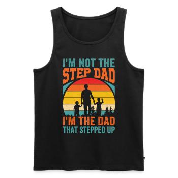 Stiefvater-stiefvater-vatertagsbekleidung - Männer Premium Bio Tank Top - Schwarz - Vorne - Michal (187cm)