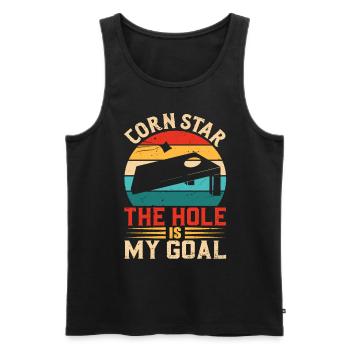 Cornhole Player Team Bean Bags Toss Game Apparel - Men's Premium Organic Tank Top - black - Front - AI Model Male 178 light (178cm)