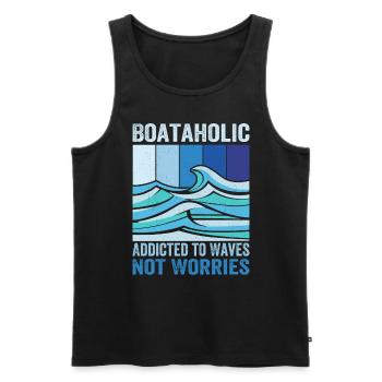 Boataholic Boat Builder Powerboat Clothing - Men's Premium Organic Tank Top - black - Front - AI Model Male 178 light (178cm)