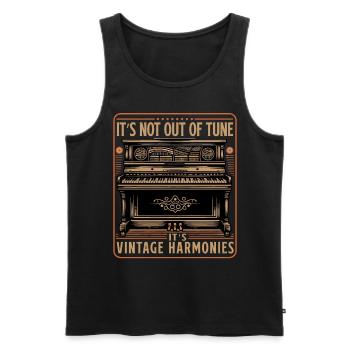 Outfit for piano players and pianists with - Men's Premium Organic Tank Top - black - Front - Michal (187cm)