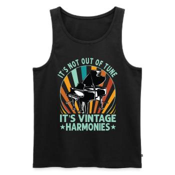 Keyboard-pianist-musiker-musikliebhaber-outfit - Männer Premium Bio Tank Top - Schwarz - Vorne - Michal (187cm)