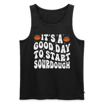 Lovers of bread baking, - Men's Premium Organic Tank Top - black - Front - AI Model Male 178 light (178cm)
