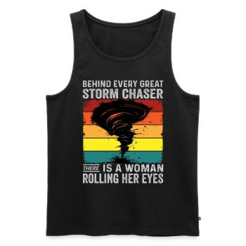 Chasseur de tornades Femme Rolling Eyes Hurricane - Débardeur bio Premium Homme - noir - Devant - Michal (187cm)