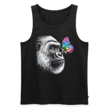 Gorille papillons Animal Faune Gardien de zoo - Débardeur bio Premium Homme - noir - Devant - Michal (187cm)