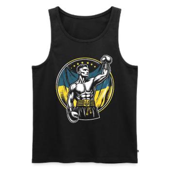 Boxeur ukrainien Boxeur patriotique - Débardeur bio Premium Homme - noir - Devant - Michal (187cm)