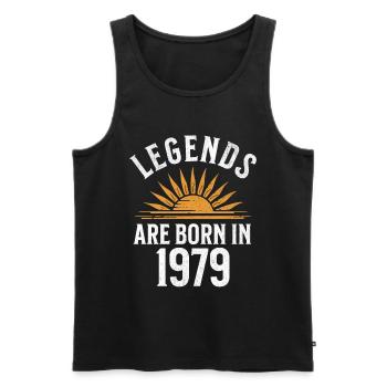 Legenden sind in 1979 geboren – Geschenkidee - Männer Premium Bio Tank Top - Schwarz - Vorne - Michal (187cm)