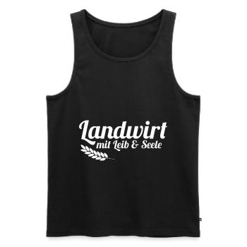 Landwirt Spruch - Männer Premium Bio Tank Top - Schwarz - Vorne - Michal (187cm)