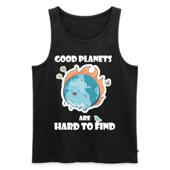 Protect planet Earth from climate change | Climate protection - Men's Premium Organic Tank Top - black - Front - AI Model Male 178 light (178cm)
