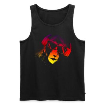 Monkey DJ mit Kopfhörer und Sonnenbrille Geschenki - Männer Premium Bio Tank Top - Schwarz - Vorne - Michal (187cm)