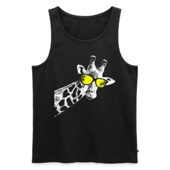 Giraffe Sonnenbrille Party Musik Giraffenliebe Gir - Männer Premium Bio Tank Top - Schwarz - Vorne - Michal (187cm)