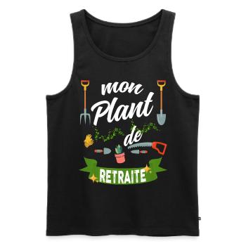 Mon plant de retraite Plan de Retraite - Débardeur bio Premium Homme - noir - Devant - Michal (187cm)