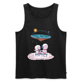 The earth is flat - Men's Premium Organic Tank Top - black - Front - AI Model Male 178 light (178cm)