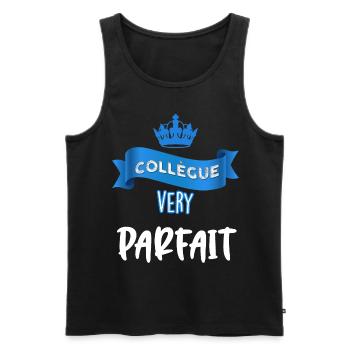 Message Original Pour Homme Collègue - Débardeur bio Premium Homme - noir - Devant - AI Model Male 178 light (178cm)