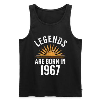 Legenden sind in 1967 geboren – Geschenkidee - Männer Premium Bio Tank Top - Schwarz - Vorne - Michal (187cm)