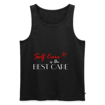 Selbstfürsorge ist die beste Pflege Körper Wellnes - Männer Premium Bio Tank Top - Schwarz - Vorne - Michal (187cm)