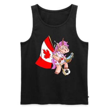 Licorne du Parti Canada - Débardeur bio Premium Homme - noir - Devant - AI Model Male 178 light (178cm)