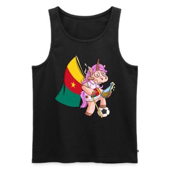 Party Einhorn Kamerun - Männer Premium Bio Tank Top - Schwarz - Vorne - AI Model Male 178 light (178cm)