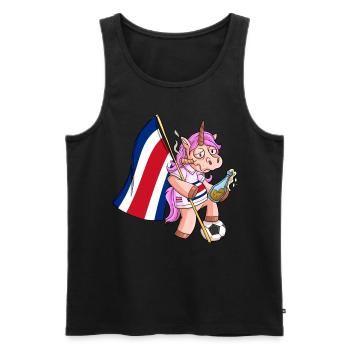 Costa Rica Party Einhorn - Männer Premium Bio Tank Top - Schwarz - Vorne - AI Model Male 178 light (178cm)