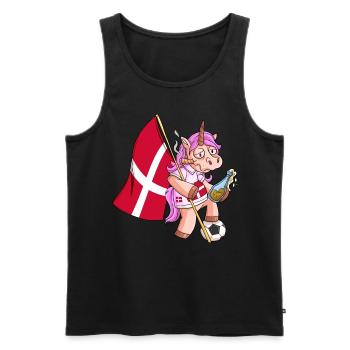 Licorne du parti danois - Débardeur bio Premium Homme - noir - Devant - AI Model Male 178 light (178cm)