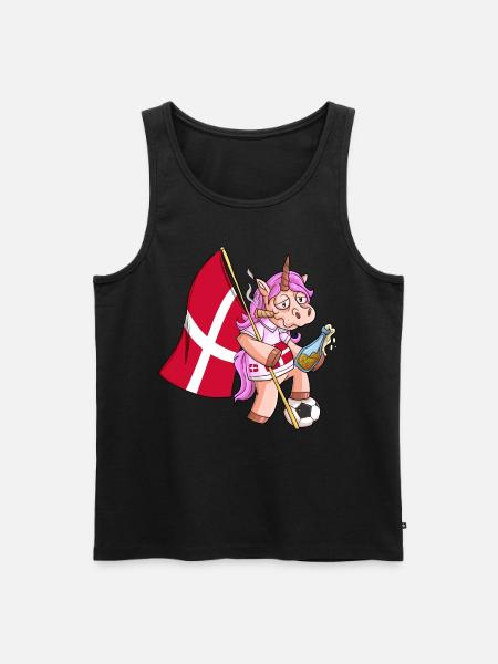 Dänisches Party Einhorn - Männer Premium Bio Tank Top - Schwarz