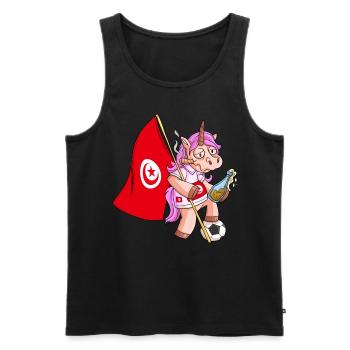Tunesien Party Einhorn - Männer Premium Bio Tank Top - Schwarz - Vorne - AI Model Male 178 light (178cm)