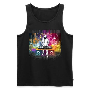 Disc jockey - Men's Premium Organic Tank Top - black - Front - Michal (187cm)