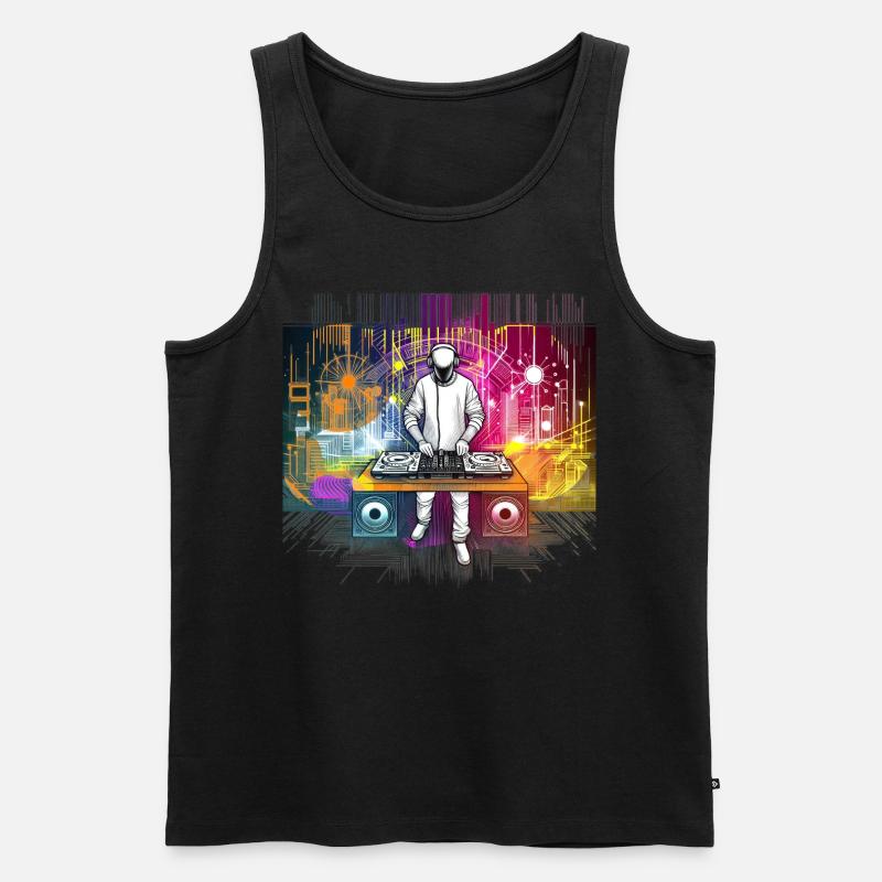 DJ - Männer Premium Bio Tank Top - Schwarz