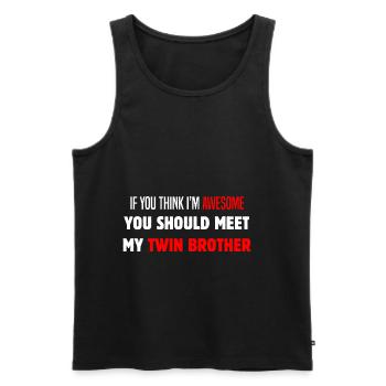 Funny Twins Funny Siblings Cute Ge - Men's Premium Organic Tank Top - black - Front - AI Model Male 178 light (178cm)