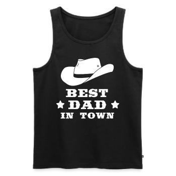Best dad in town - Men's Premium Organic Tank Top - black - Front - Michal (187cm)