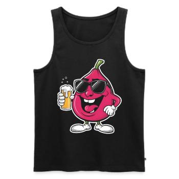 Feige Bier - Männer Premium Bio Tank Top - Schwarz - Vorne - Michal (187cm)