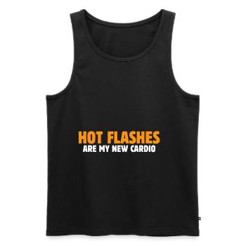 Hitzewallungen sind meine neuen kardio-sarkastisch - Männer Premium Bio Tank Top - Schwarz - Vorne - AI Model Male 178 light (178cm)